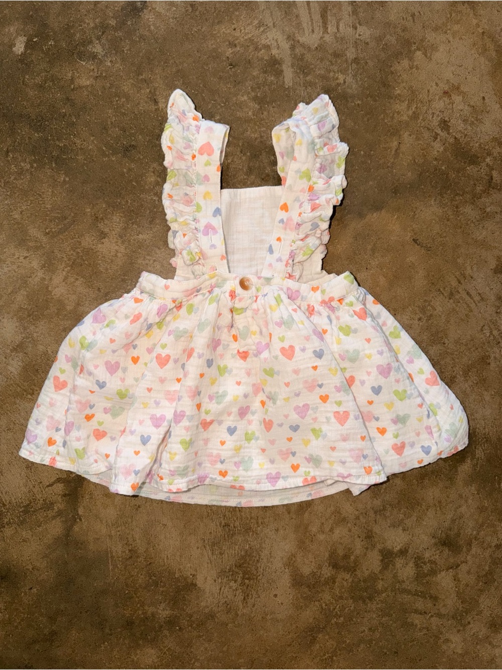 Nola Tawk Organic Cotton Heart Dress 3T/4T Ruffle Sundress - Picture 2 of 7